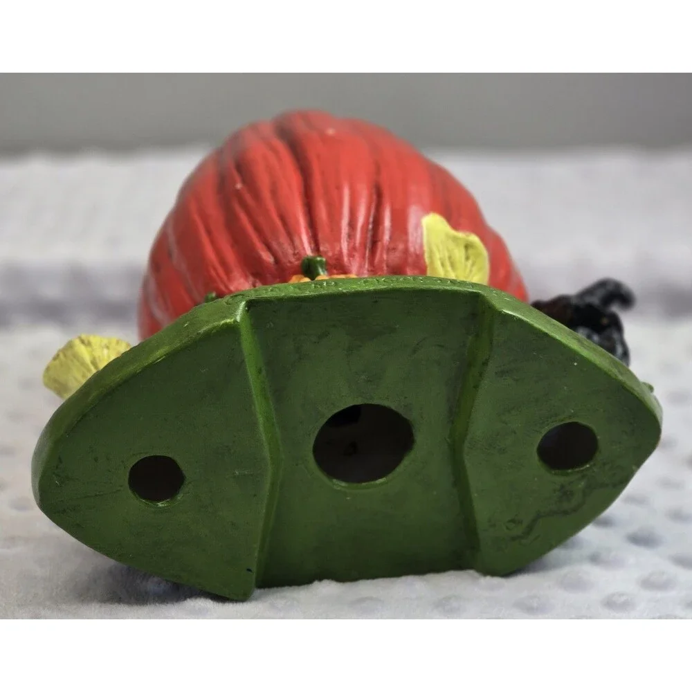Vintage Halloween Handpainted Ceramic Witch 's  Pumpkin House Modern Lightcraft